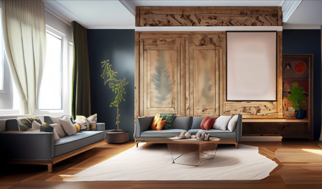 Decorating Living Room Wood Painting Creates Elegance and Uniqueness